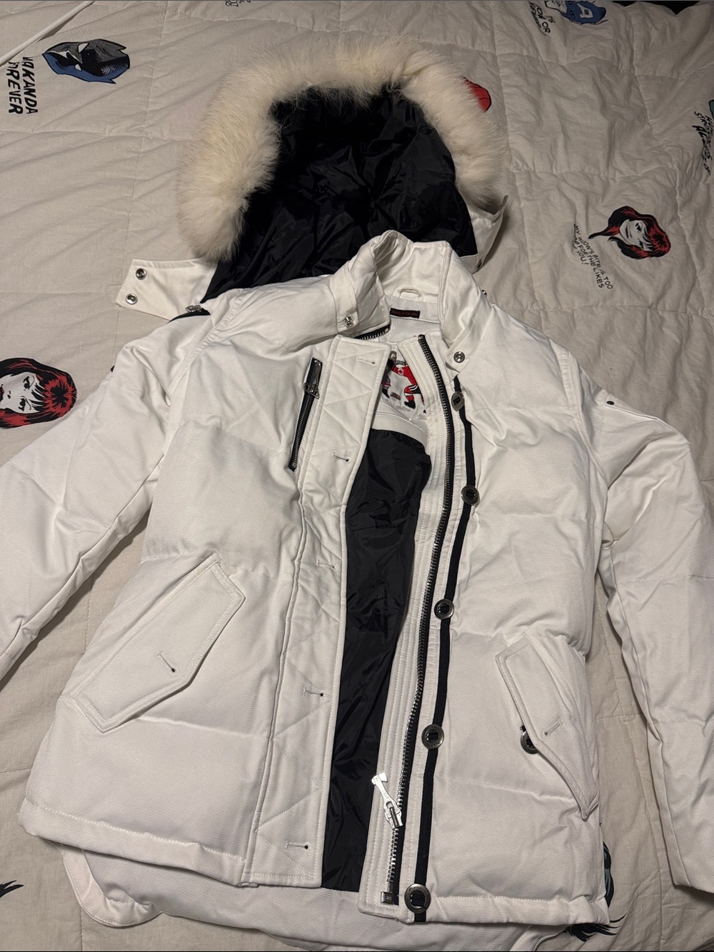 Moose Knuckles White Women's Winter Puffer Coat